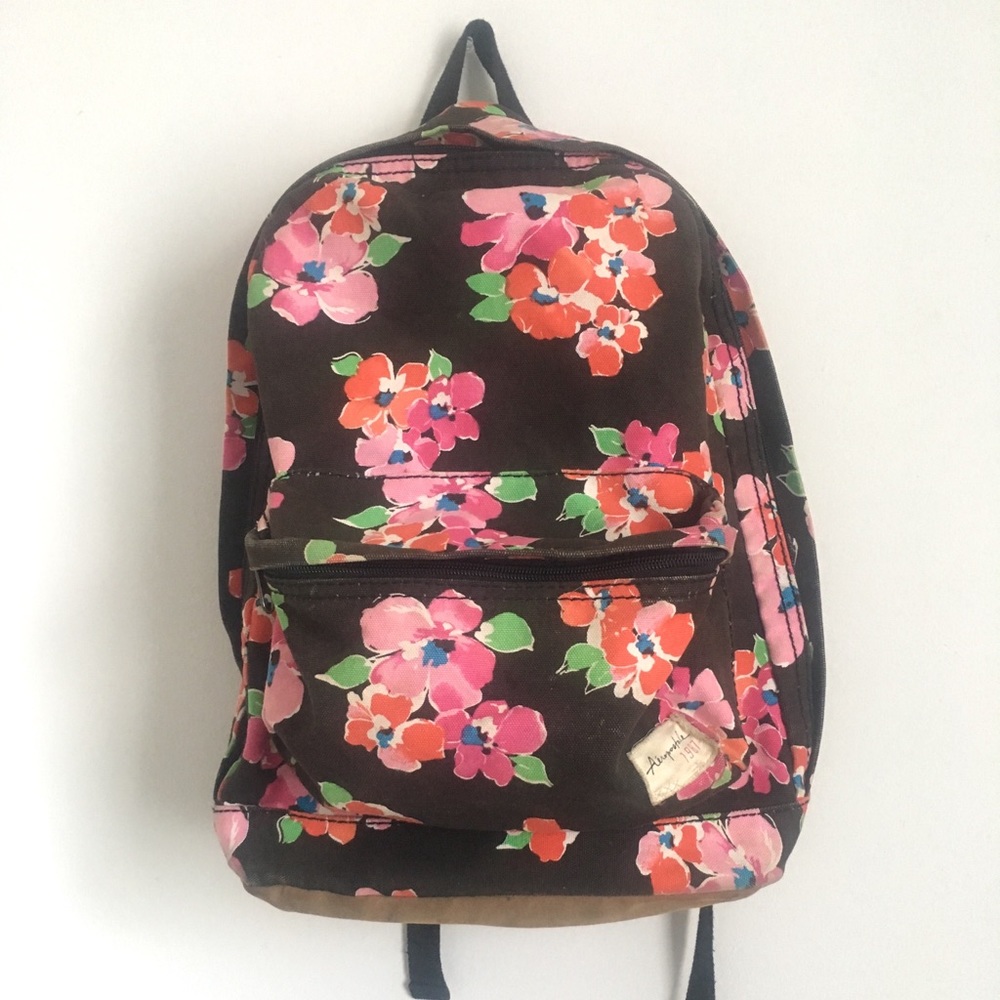 Aeropostale Brown & Pink Floral Durable Backpack!!